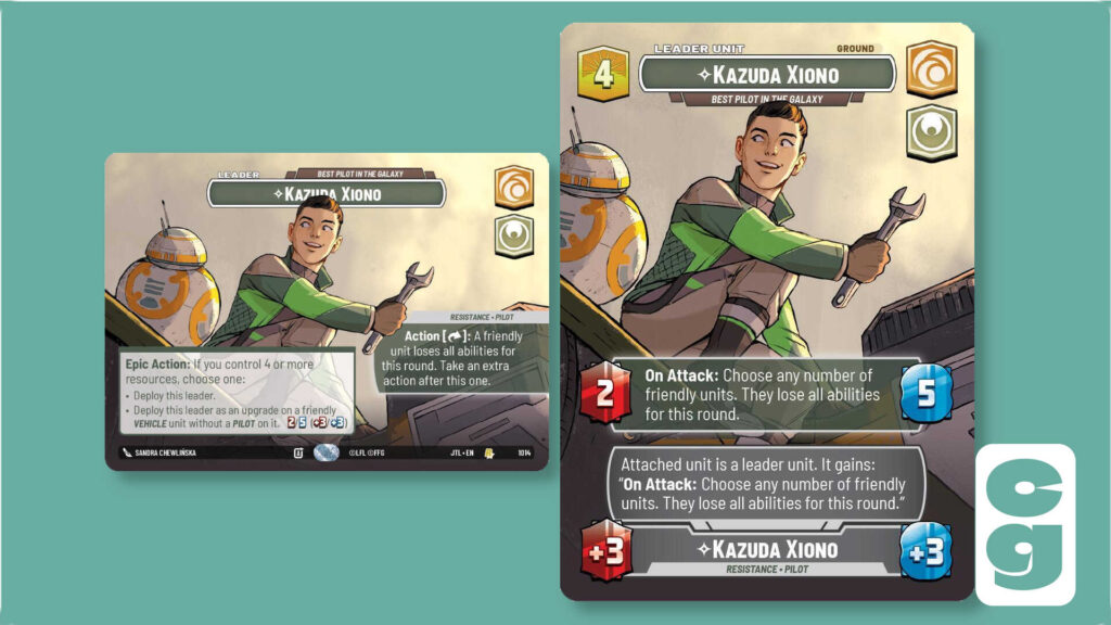 Kazuda Xiono Showcase Leader card from SWU