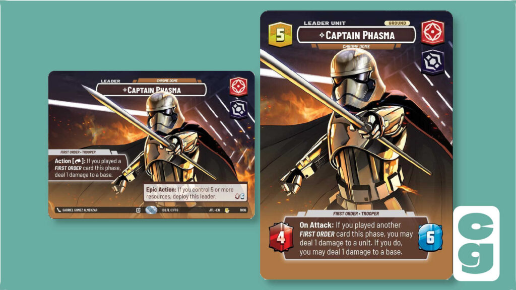 The Phasma Leader card, Showcase variant, for Star Wars Unlimited