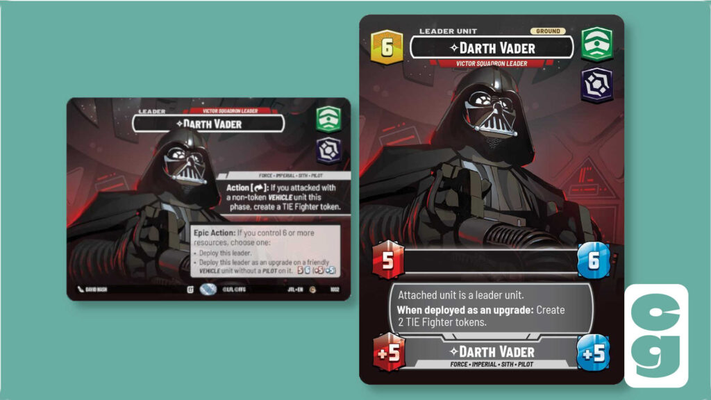 Darth Vader, Victor Squadron Leader Showcase variant from Star Wars Unlimited