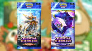 Booster pack renders for Celestial Guardians, the next Pokémon TCG Pocket set. Image credit: The Pokémon Company