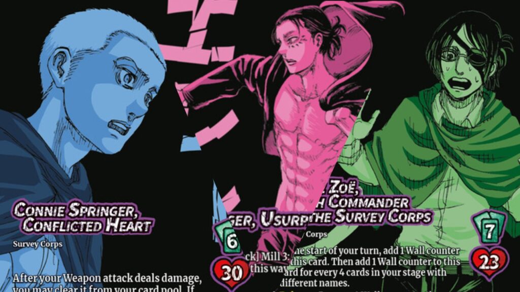 Three Attack on titan Apocalypse Character Cards