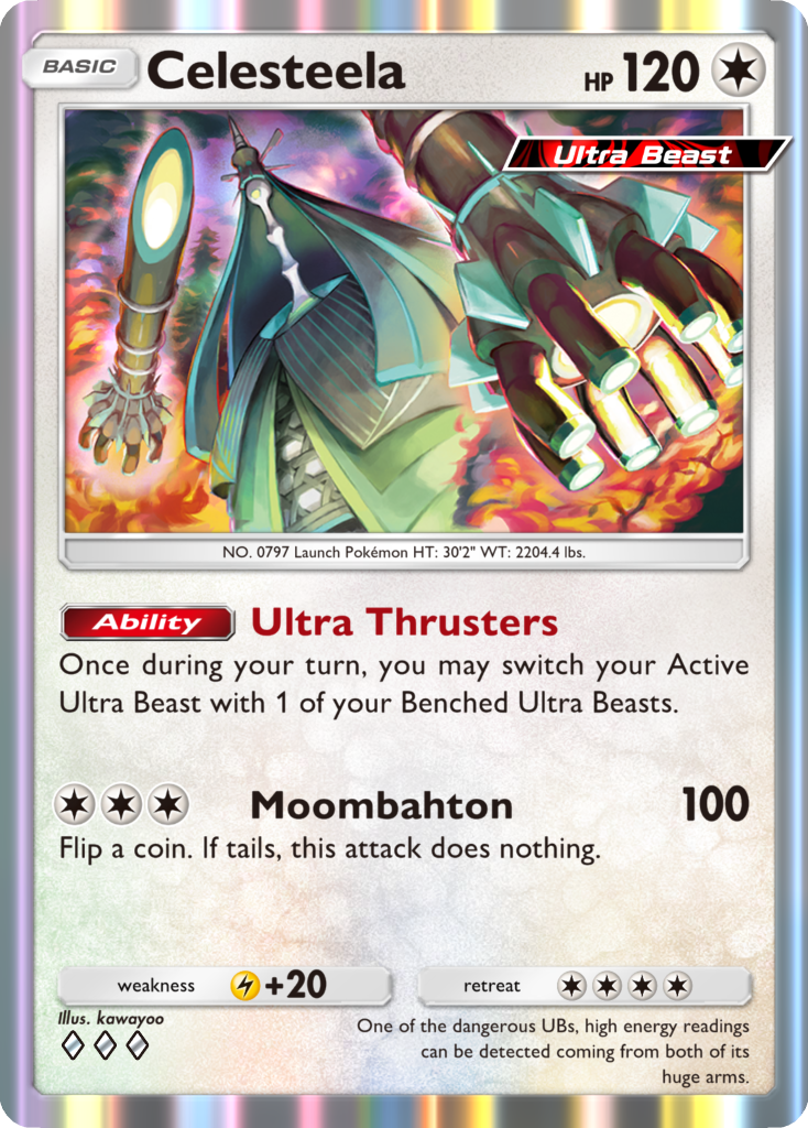 Celesteela, a new card from Extradimensional Crisis, the next PTCGP pack. Image credit: The Pokémon Company