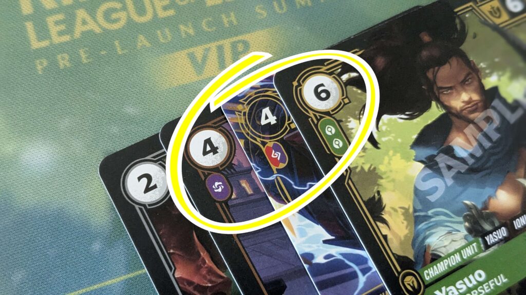 Riftbound cards with Rune cost and Recycling costs highlighted