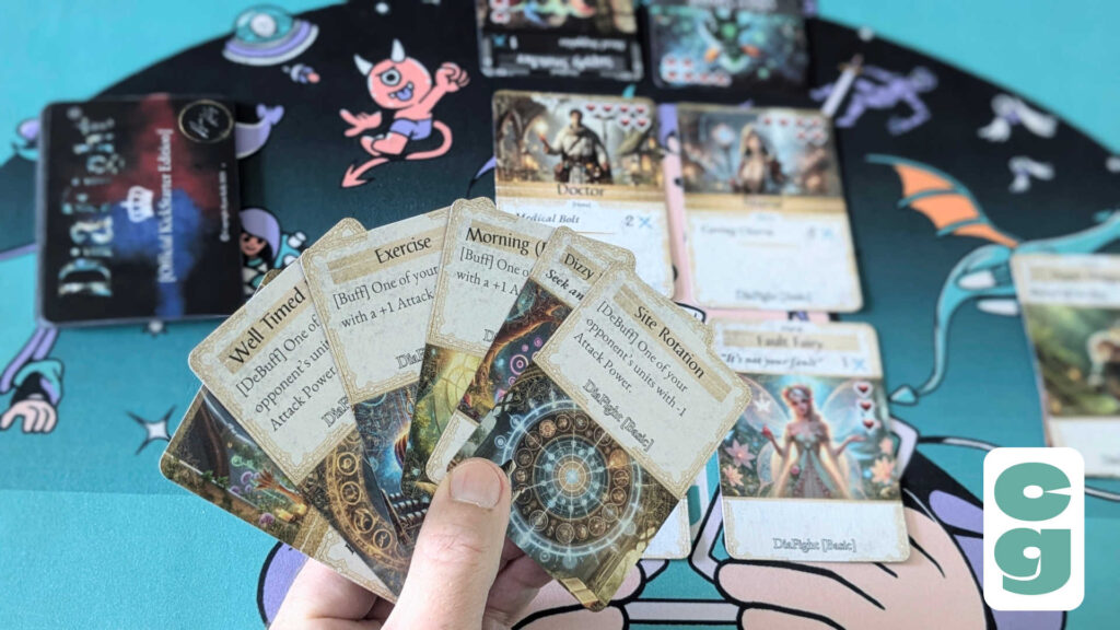 DiaFight cards in hand and in play