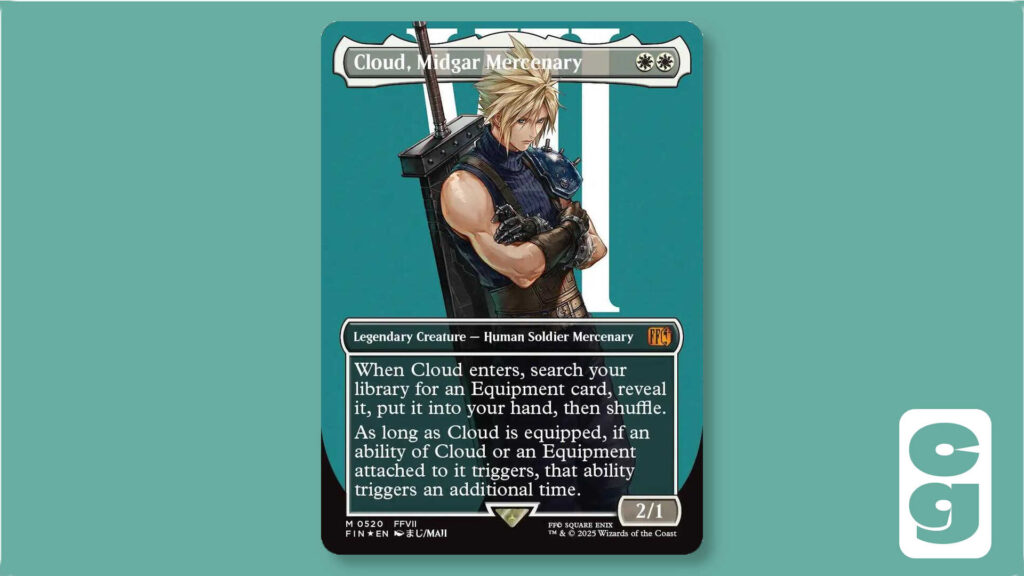 Cloud Strife borderless surge foil card from MTG Final Fantasy