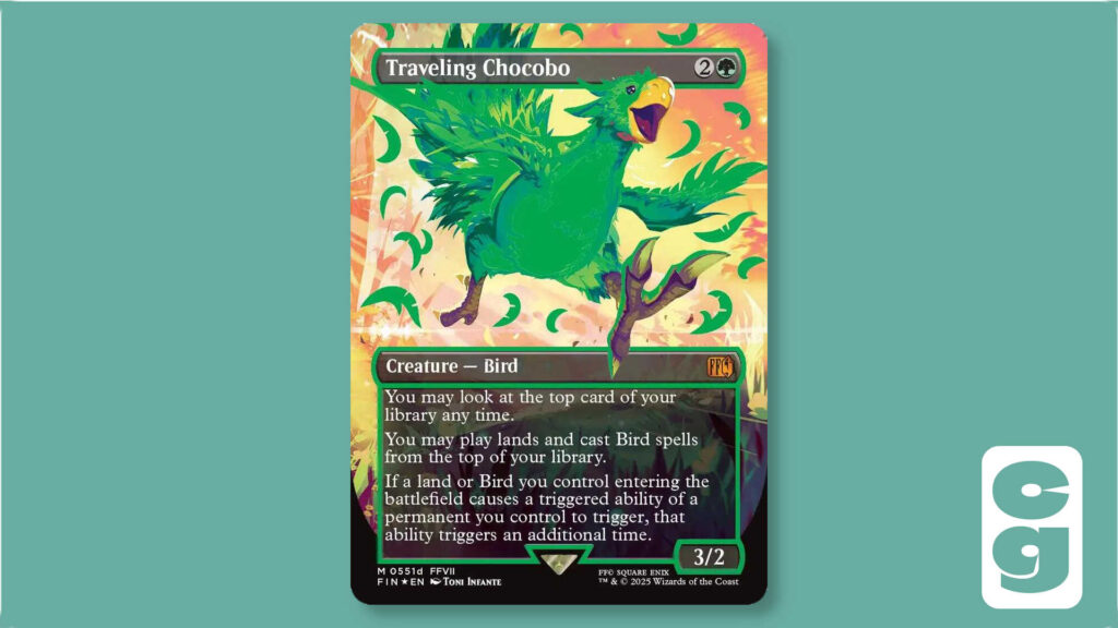 Neon Green Chocobo card from MTG Final Fantasy