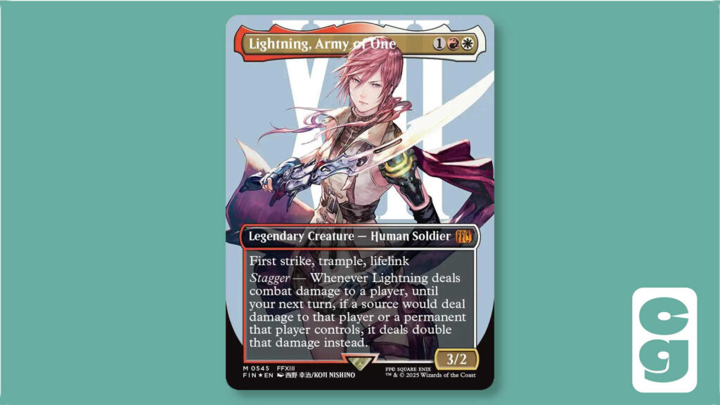 Borderless Lightning card, MTG Final Fantasy