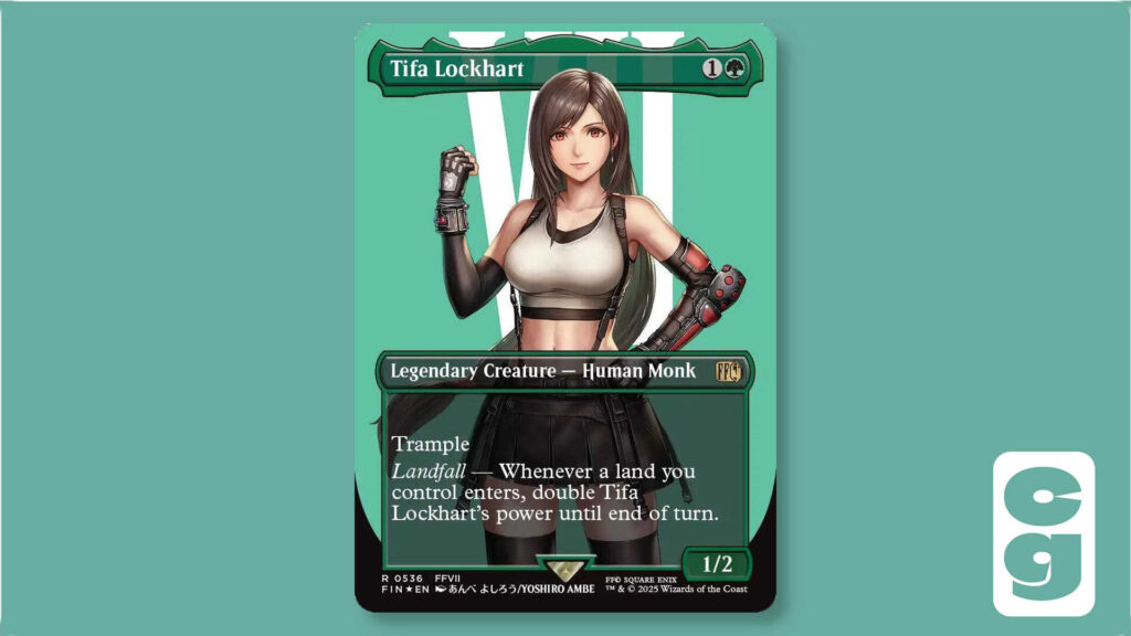 Borderless Tifa card, MTG Final Fantasy
