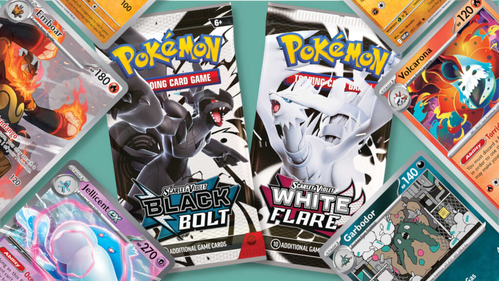 Pokémon Black Bolt and White Flare boosters and cards