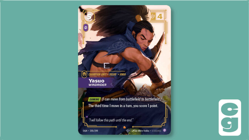 Yasuo Windrider - card 205 from Riftbound Origins