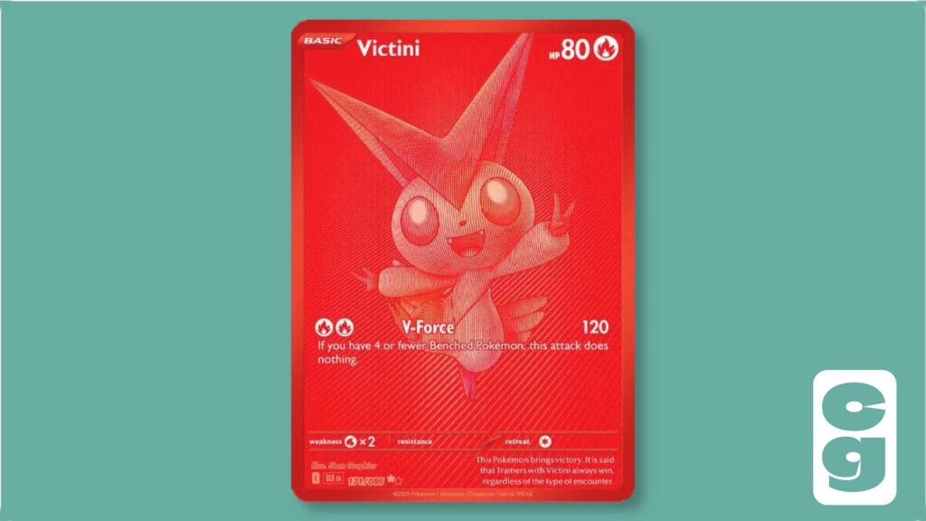 Victini Black White Rare card from Pokémon TCG set, Black Bolt