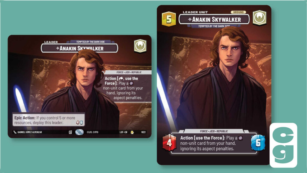 Anakin Showcase card from Legends of the Force
