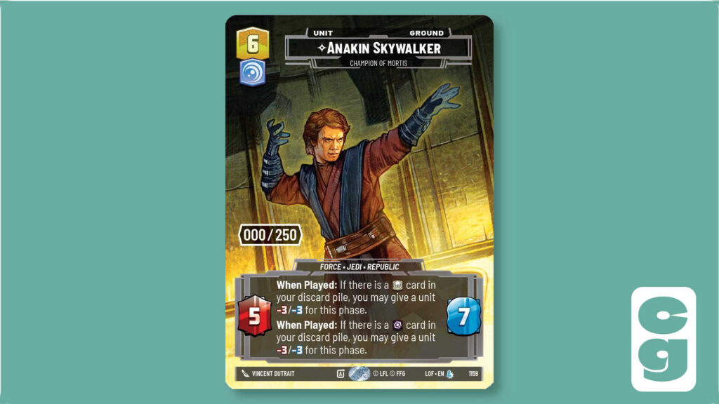 Anakin Serialized Card from Legends of the Force