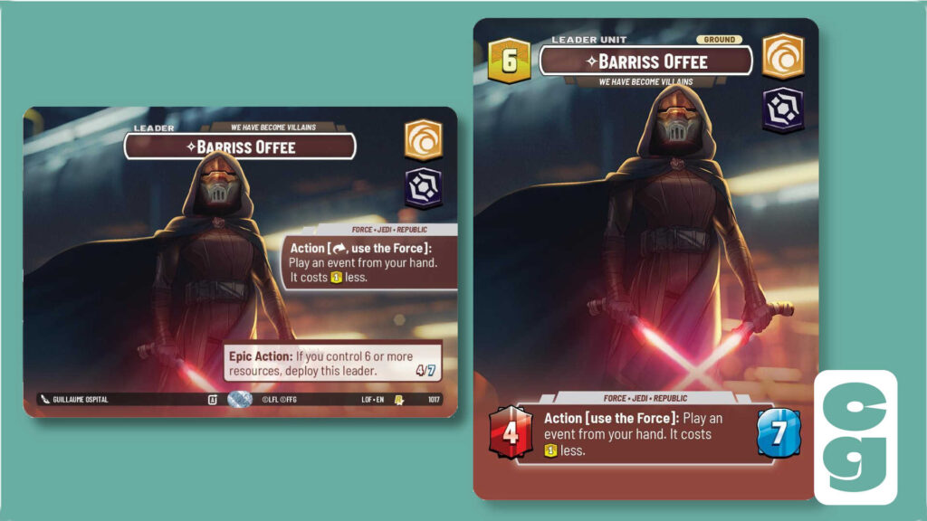 Barriss Offee Showcase card from Legends of the Force