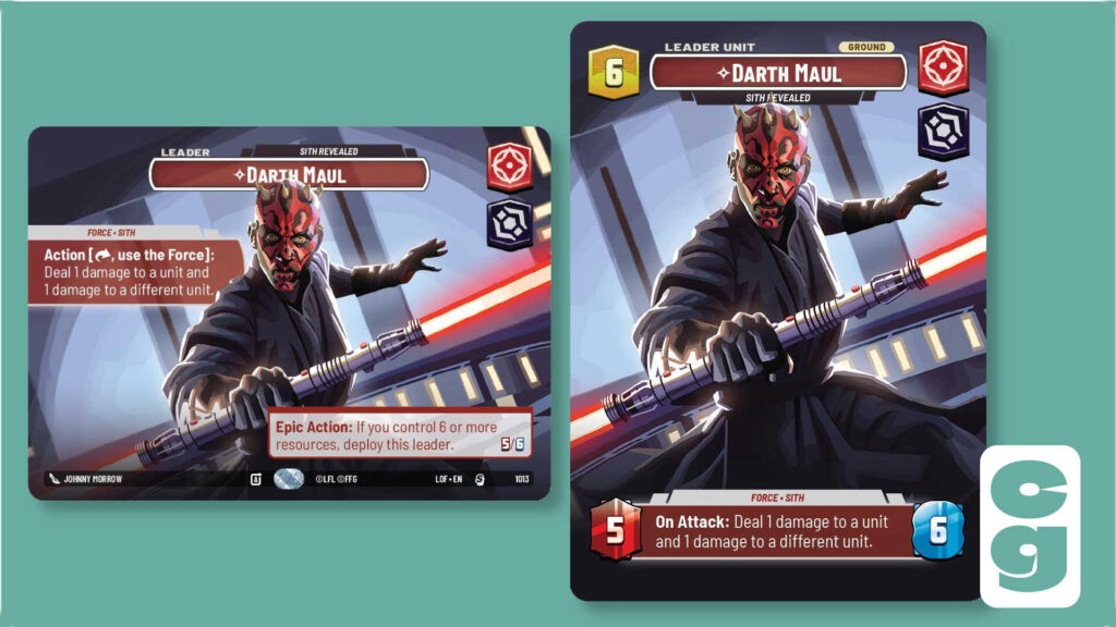 Maul Showcase card from Legends of the Force