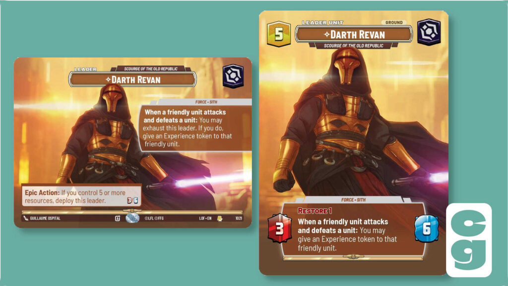 Darth Revan Showcase card from Legends of the Force