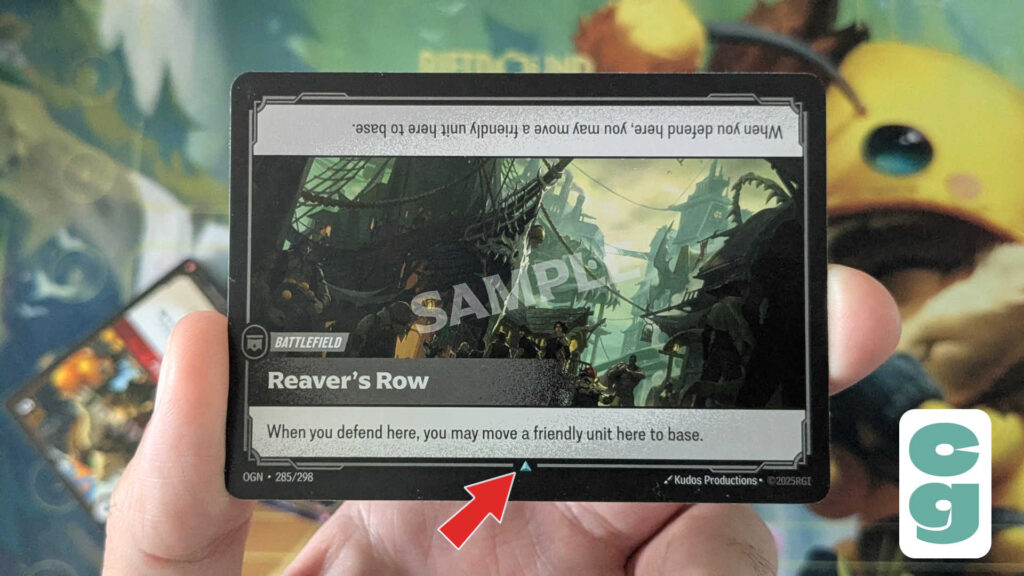 Uncommon rarity symbol on a Battlefield card in Riftbound
