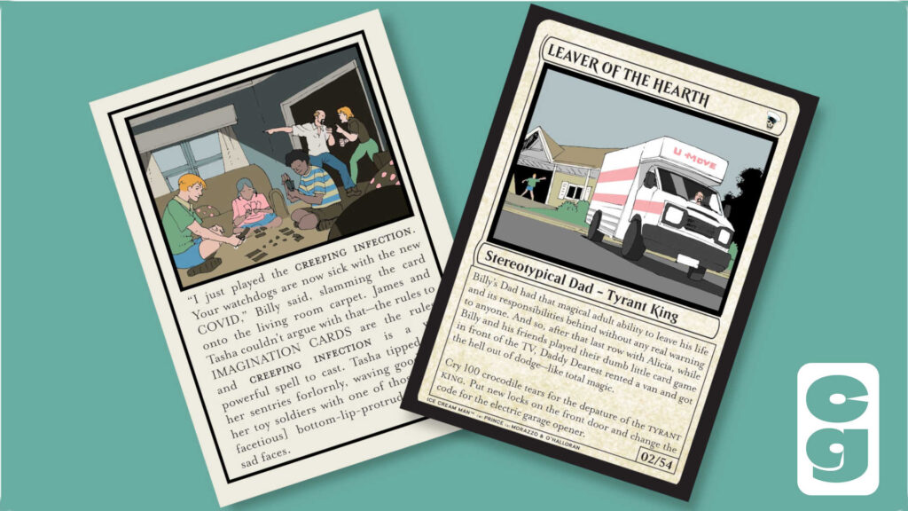Two cards from Ice Cream Man: Mortal Coil Shuffle