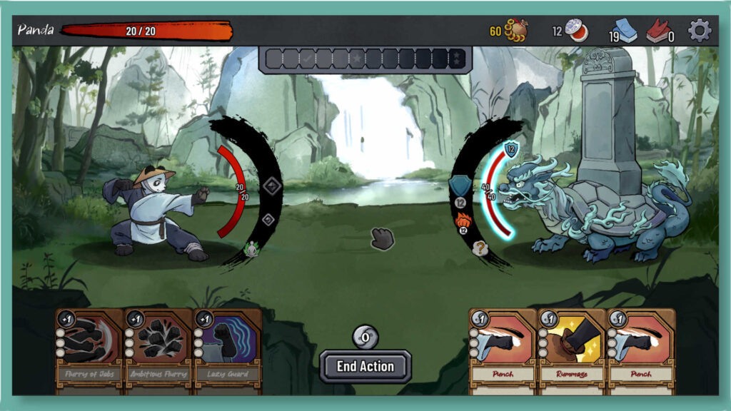 Screenshot of combat encounter from Zodiac Mountain