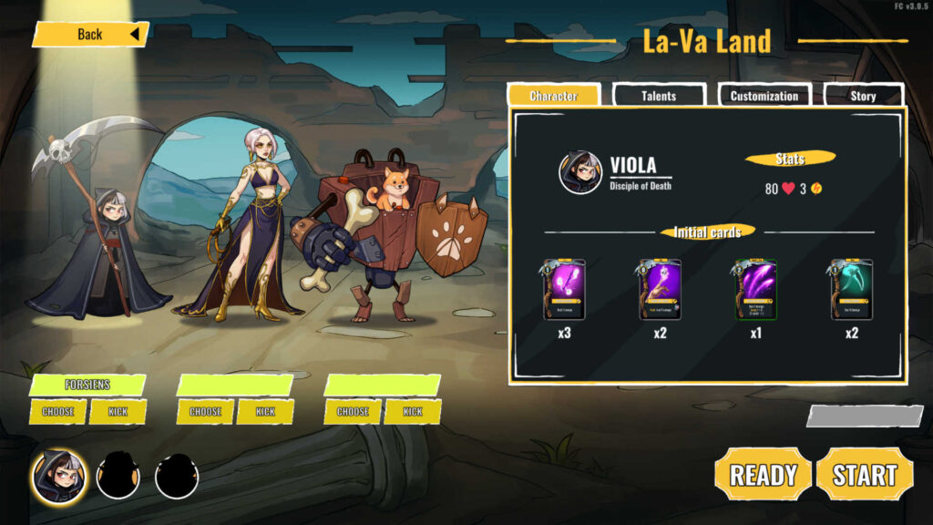 Forsaken Lands character select