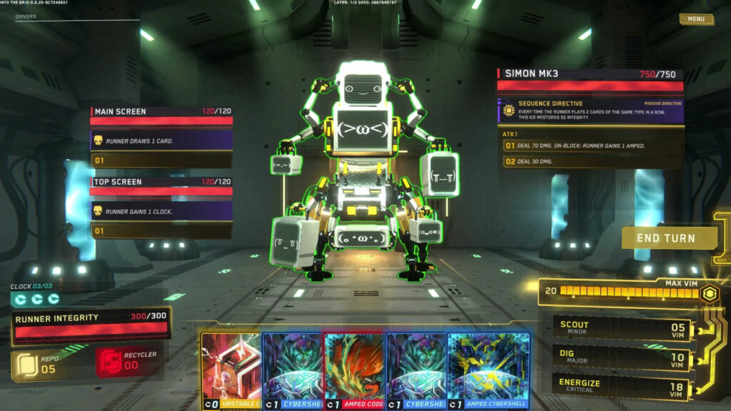 Into the Grid Combat Screenshot: Simon MK3