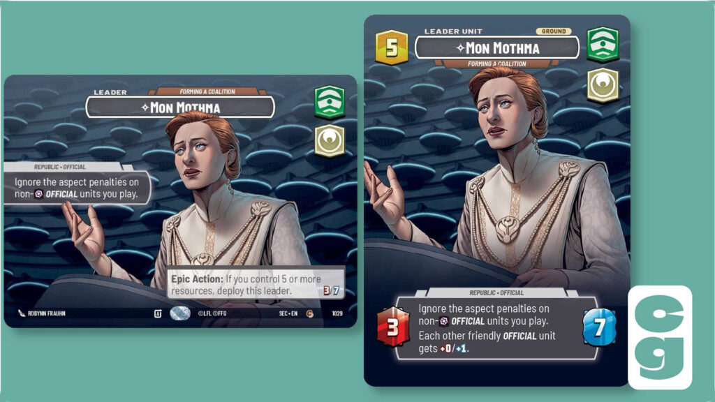 SWU Secrets of Power Mon Mothma Showcase Card