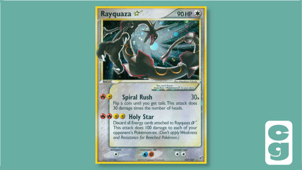 Rayquaza Star Pokémon card