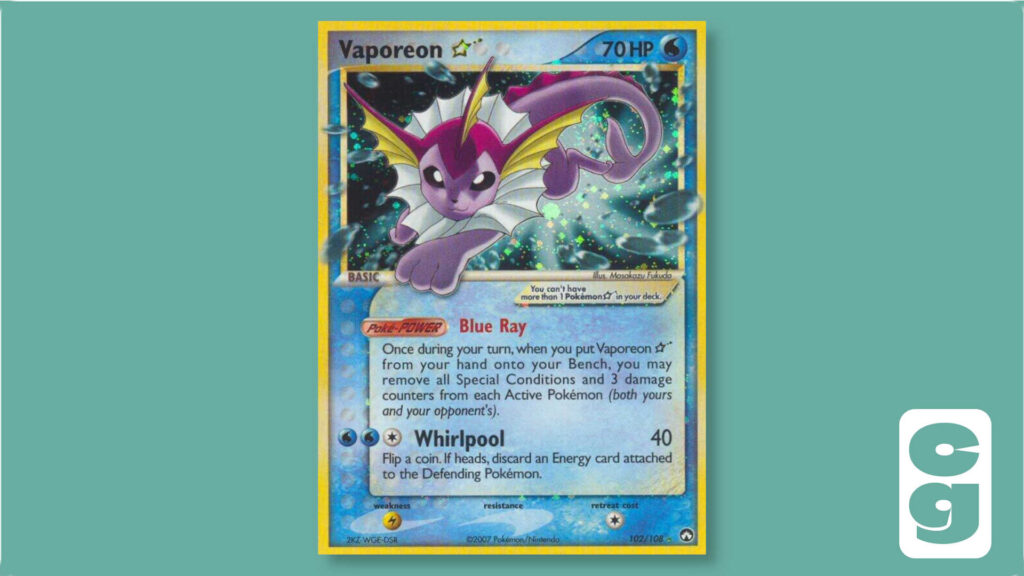 Vaporeon Star Pokémon card