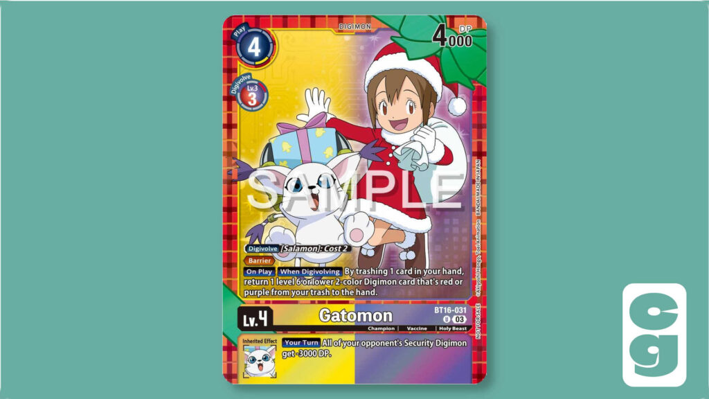 Gatomon Digimon Holiday card