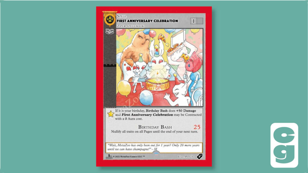 MetaZoo 1st Anniversary card