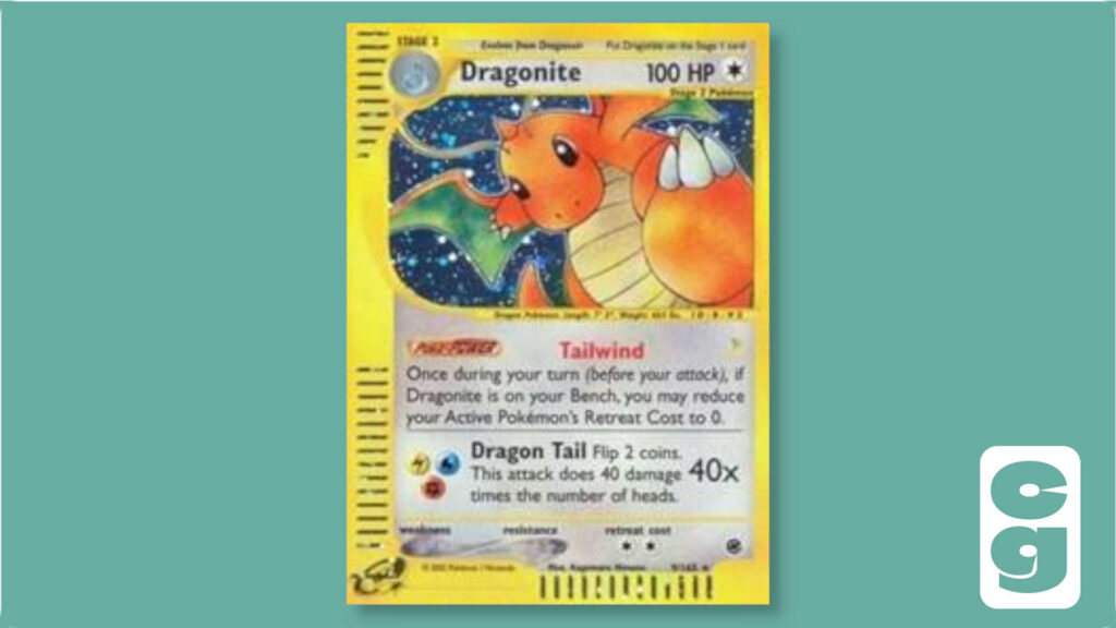 Dragonite card from the Expedition set