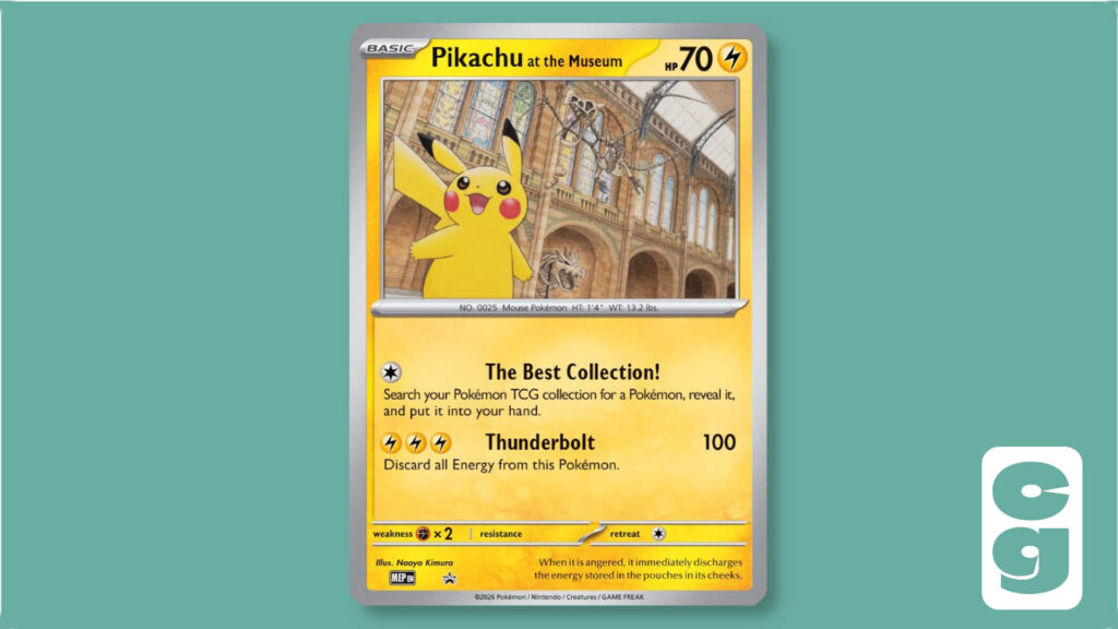 Pikachu at the Museum card