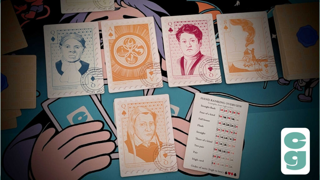 Stamp Showdown Queen card to take all of the Market Row