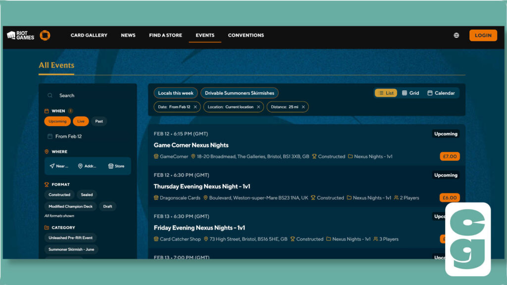 Official Riftbound Event Locator