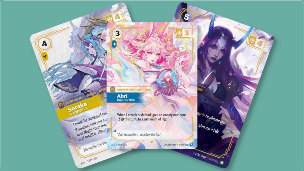 Three valuable cards from Riftbound Spiritforged