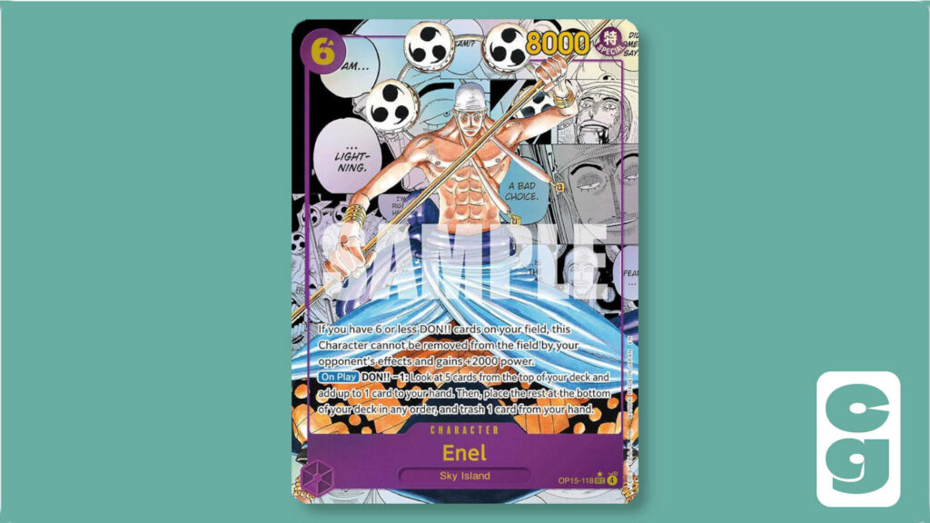 One Piece OP15 Enel Manga SR card
