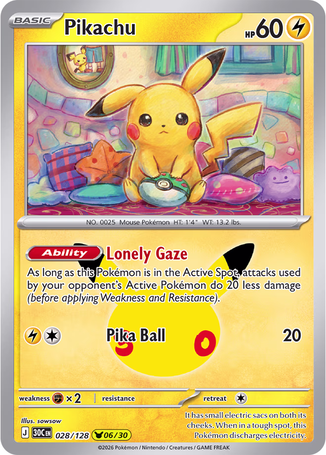Pikachu 30th Celebration card 06/30