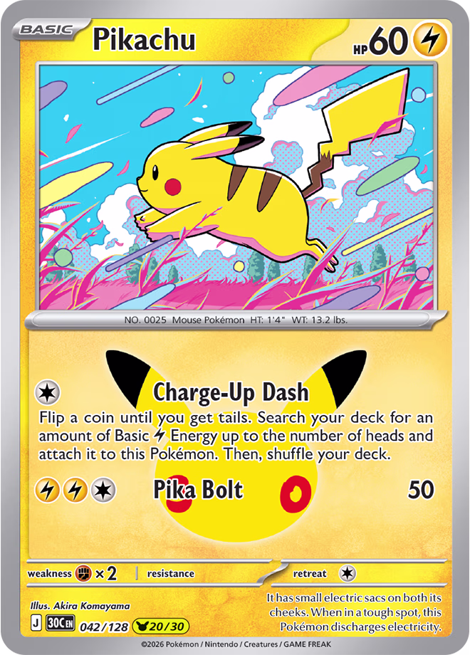 Pikachu 30th Celebration card 20/30