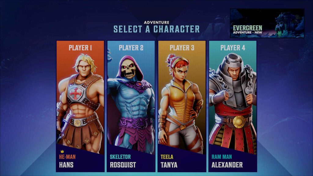 Masters of the Universe: Legends Unite Character Select