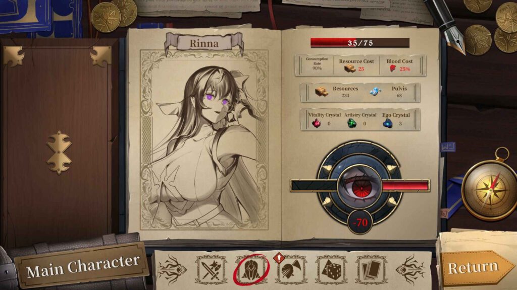 Voice of Belldona Character screen