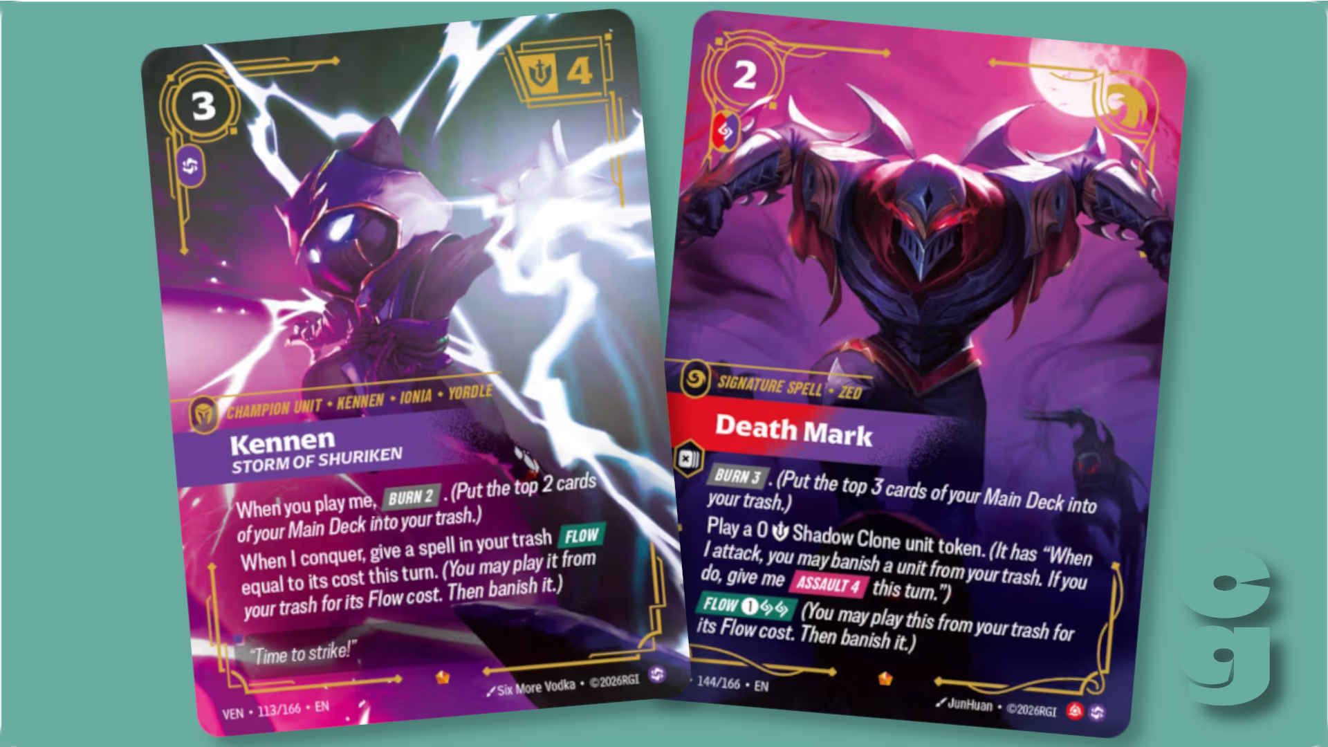 Riftbound Vendetta Burn cards