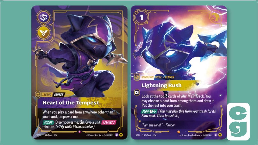 Kennen and Lightning Rush Riftbound cards