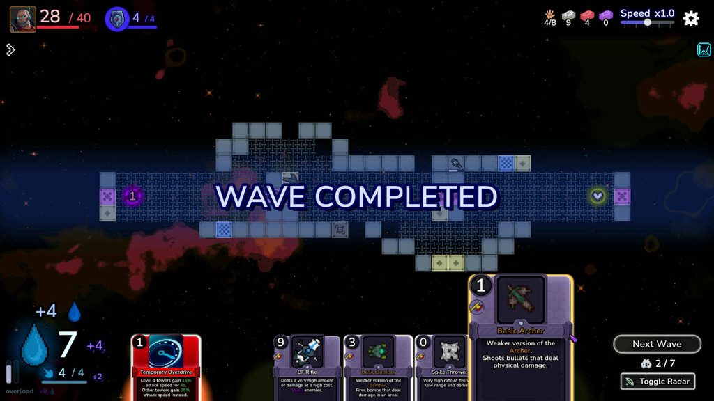 Tower Tactics II Wave Complete Screen